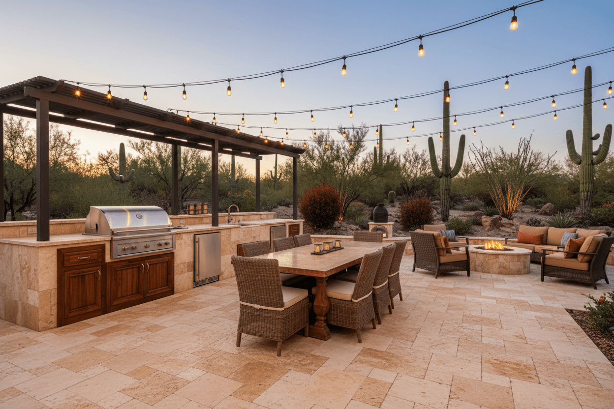 Travertine Pool Deck